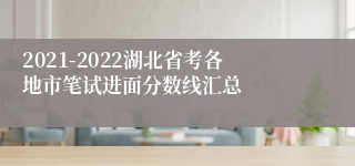 2021-2022湖北省考各地市笔试进面分数线汇总