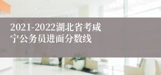 2021-2022湖北省考咸宁公务员进面分数线