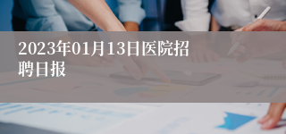 2023年01月13日医院招聘日报