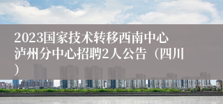 2023国家技术转移西南中心泸州分中心招聘2人公告（四川）