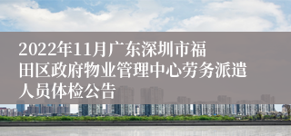 2022年11月广东深圳市福田区政府物业管理中心劳务派遣人员体检公告