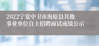 2022宁夏中卫市海原县其他事业单位自主招聘面试成绩公示