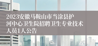 2023安徽马鞍山市当涂县护河中心卫生院招聘卫生专业技术人员1人公告