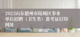 2022山东德州市陵城区事业单位招聘（卫生类）准考证打印网址