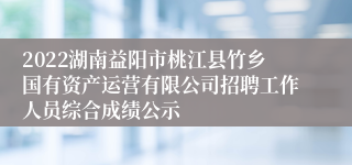 2022湖南益阳市桃江县竹乡国有资产运营有限公司招聘工作人员综合成绩公示