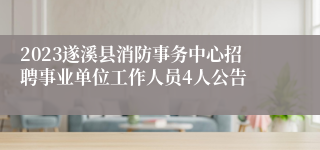 2023遂溪县消防事务中心招聘事业单位工作人员4人公告