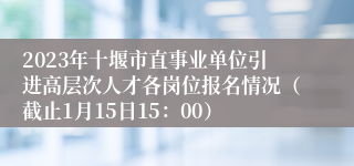 2023年十堰市直事业单位引进高层次人才各岗位报名情况（截止1月15日15：00）