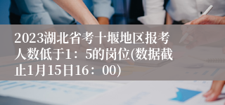 2023湖北省考十堰地区报考人数低于1：5的岗位(数据截止1月15日16：00)