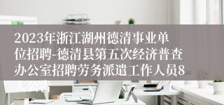 2023年浙江湖州德清事业单位招聘-德清县第五次经济普查办公室招聘劳务派遣工作人员8人公告