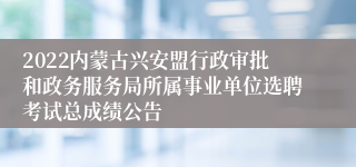 2022内蒙古兴安盟行政审批和政务服务局所属事业单位选聘考试总成绩公告