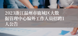 2023浙江温州市鹿城区大数据管理中心编外工作人员招聘1人公告