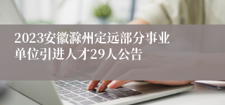 2023安徽滁州定远部分事业单位引进人才29人公告