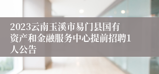 2023云南玉溪市易门县国有资产和金融服务中心提前招聘1人公告