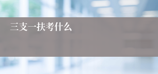 三支一扶考什么