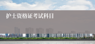 护士资格证考试科目