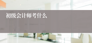 初级会计师考什么