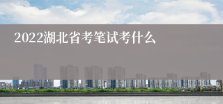 2022湖北省考笔试考什么