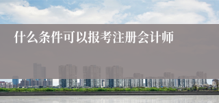什么条件可以报考注册会计师