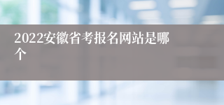 2022安徽省考报名网站是哪个