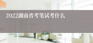 2022湖南省考笔试考什么
