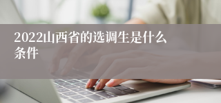 2022山西省的选调生是什么条件