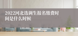 2022河北选调生报名缴费时间是什么时候