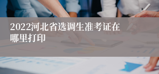 2022河北省选调生准考证在哪里打印