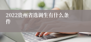 2022贵州省选调生有什么条件