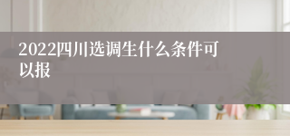 2022四川选调生什么条件可以报