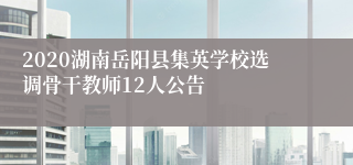 2020湖南岳阳县集英学校选调骨干教师12人公告