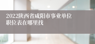 2022陕西省咸阳市事业单位职位表在哪里找