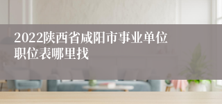 2022陕西省咸阳市事业单位职位表哪里找