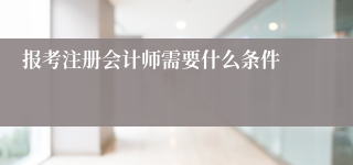 报考注册会计师需要什么条件