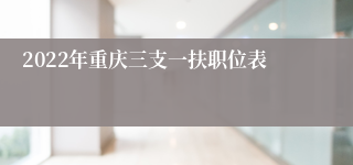 2022年重庆三支一扶职位表