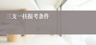 三支一扶报考条件