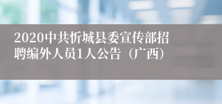 2020中共忻城县委宣传部招聘编外人员1人公告（广西）