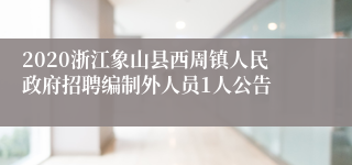 2020浙江象山县西周镇人民政府招聘编制外人员1人公告