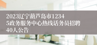 2023辽宁葫芦岛市12345政务服务中心热线话务员招聘40人公告
