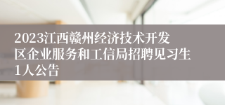 2023江西赣州经济技术开发区企业服务和工信局招聘见习生1人公告