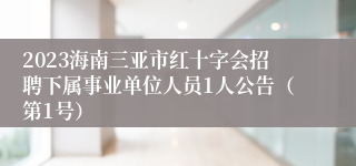 2023海南三亚市红十字会招聘下属事业单位人员1人公告（第1号）