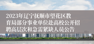 2023年辽宁抚顺市望花区教育局部分事业单位赴高校公开招聘高层次和急需紧缺人员公告