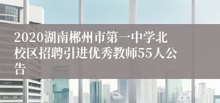 2020湖南郴州市第一中学北校区招聘引进优秀教师55人公告
