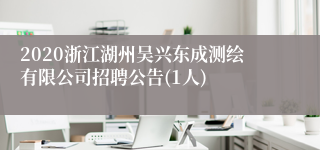 2020浙江湖州吴兴东成测绘有限公司招聘公告(1人)