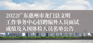 2022广东惠州市龙门县文明工作事务中心招聘编外人员面试成绩及入围体检人员名单公告