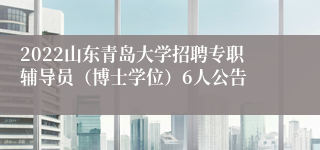 2022山东青岛大学招聘专职辅导员（博士学位）6人公告