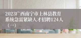 2023广西南宁市上林县教育系统急需紧缺人才招聘124人（一）