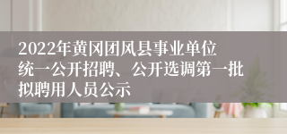 2022年黄冈团风县事业单位统一公开招聘、公开选调第一批拟聘用人员公示