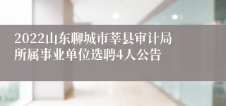 2022山东聊城市莘县审计局所属事业单位选聘4人公告