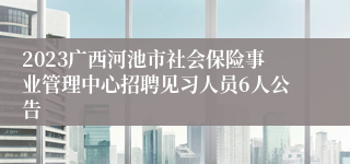 2023广西河池市社会保险事业管理中心招聘见习人员6人公告