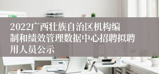 2022广西壮族自治区机构编制和绩效管理数据中心招聘拟聘用人员公示